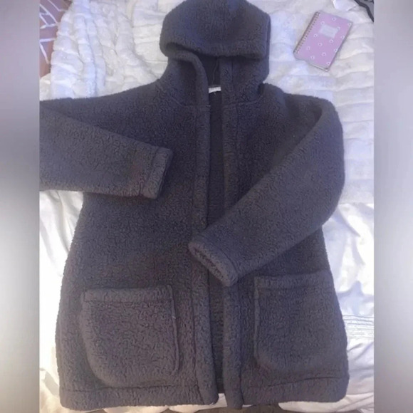 PINK ROSE OVERSIZED SOFT OPEN HOODED TEDDY BEAR JACKET SIZE M - Picture 3 of 13